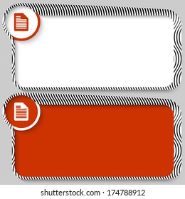 set of two vector text box with pattern and note icon