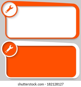 set of two vector text box and spanner