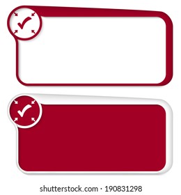 set of two vector text box with arrows and check box