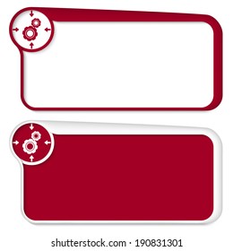 set of two vector text box with arrows and cogwheels