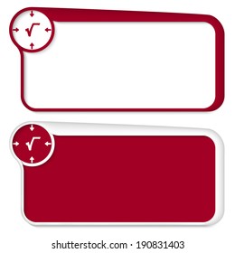set of two vector text box with arrows and radix sign
