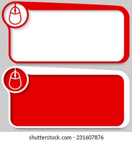 set of two vector text box and mouse icon