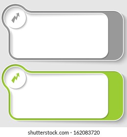 set of two vector text boxes with flash
