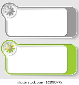 set of two vector text boxes with flowers