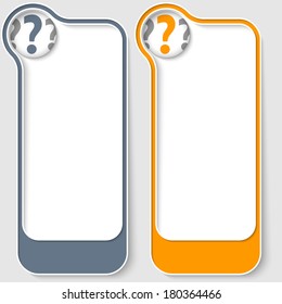 set of two vector text boxes with question mark