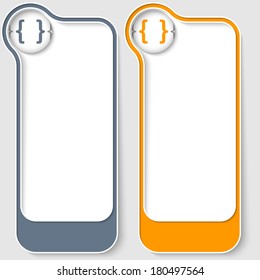 set of two vector text boxes with square brackets
