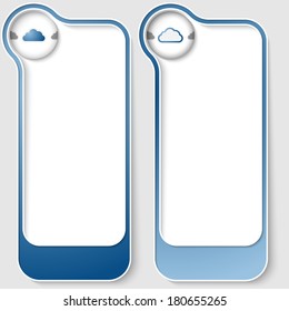 set of two vector text boxes with cloud
