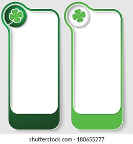 set of two vector text boxes with cloverleaf