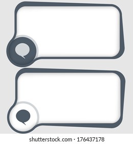 set of two vector text frames and speech bubble