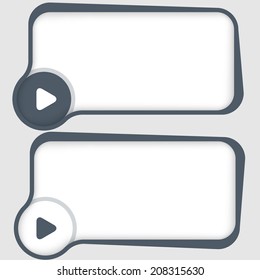 set of two vector text frames and play symbol