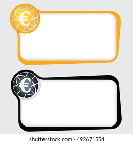 Set of two vector text frames and euro