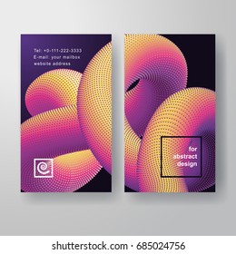 Set of two vector vertical business cards. Transparent colored sheets. Place for your text.