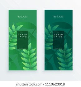 set of two vertical leaves banner