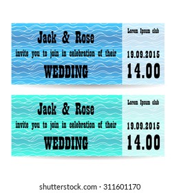 Set of two wedding invitations.  Vector illustration.