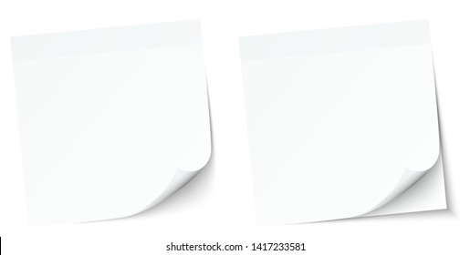 Set Of Two White Notepads Sticky Notes