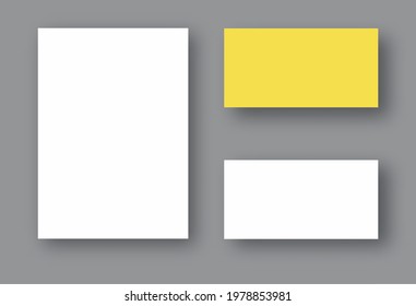 Set of two white realistic blank pages with shadow. Mock up template for your design.