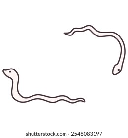 Set of two white snake illustrations that can also be used as a frame.