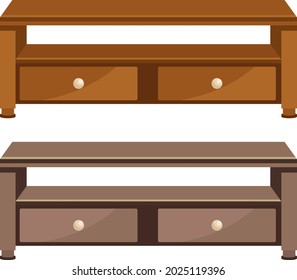 Dos mesas de madera de diferentes tonos. Ilustración vectorial sobre el tema del mobiliario.