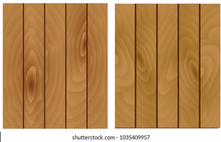 Set of two wooden textures. Wooden background illustration.