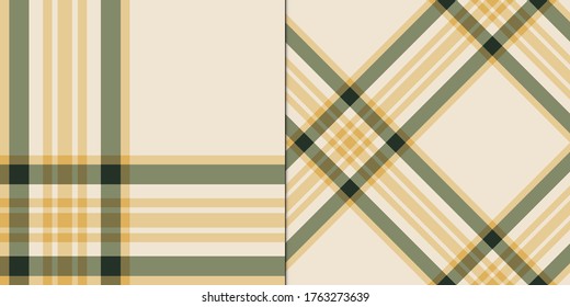 Conjunto de dos patrones amarillos de tartán. Diseño vectorial sin inconvenientes