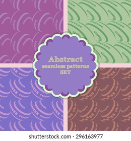 Set of two-color abstract seamless patterns, eps10 vector.