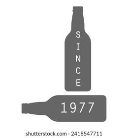 Set of two-color beer craft icons. Vector illustration. Contains arrows with hops arowhead, ribbon, bottles, mugs, barrel, hops, hand with hops.. Item 3