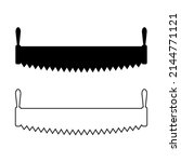 Set of two-handed saw icon. Vector illustration.