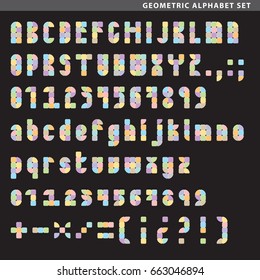 Set of type characters, letters, numbers and symbols for titles.
