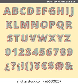 Set of type characters, letters, numbers and symbols for titles.