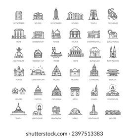 Set of type of houses icons