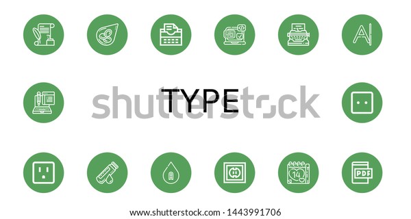 Download Set Type Icons Such Letter Blood Stock Vector Royalty Free 1443991706