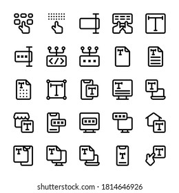 Set of type, typing, text outline style icon - vector