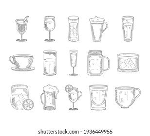 set types cups drink beverages