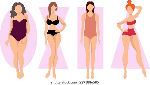 
Conjunto de tipos de figuras femeninas