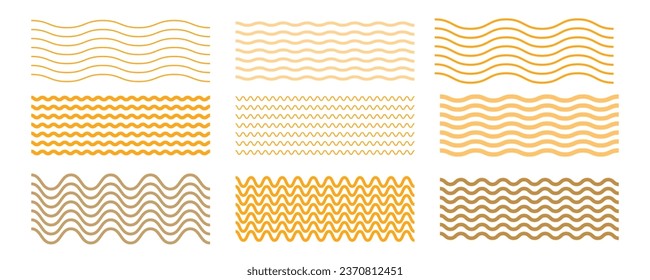 Set of types of noodles. Spaghetti pattern, Chinese noodles and pasta