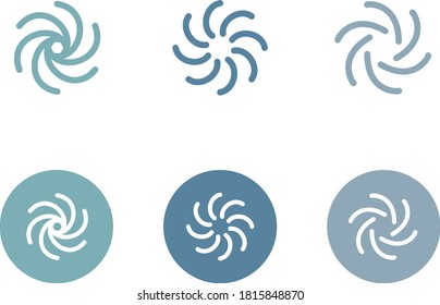 Juego de iconos de tifón, ráfagas de viento, viento y clima