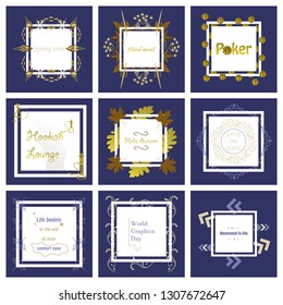 Set Of Typographic Backgrounds / Motivational Quotes / Colors With Calligraphic Elements