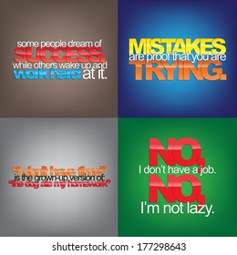 Set Of Typographic Backgrounds. Motivational Quotes. Backgrounds With Calligraphic Elements (EPS10 Vector)
