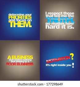Set Of Typographic Backgrounds. Motivational Quotes. Backgrounds With Calligraphic Elements (EPS10 Vector)