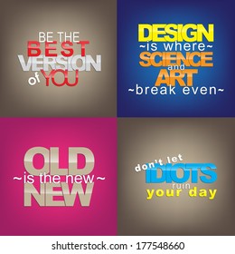 Set Of Typographic Backgrounds. Motivational Quotes. Backgrounds With Calligraphic Elements (EPS10 Vetor)