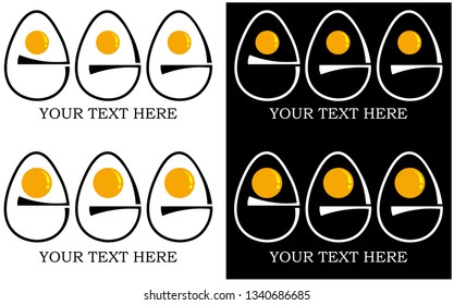 set typographic logo of eggs with a yolk in the form of eyes