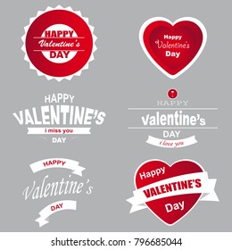 Set of Typographic Valentines Label Designs.