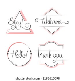 Set of typography badges design vector