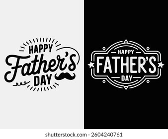 A set of typography Happy Father's Day.