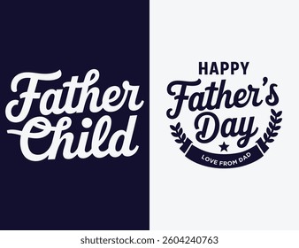 A set of typography Happy Father's Day.