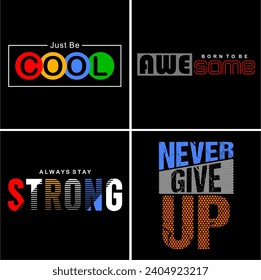 set typography quotes for print t shirt