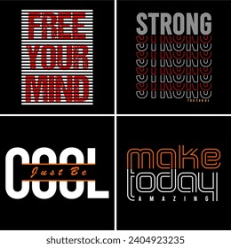 set typography quotes for print t shirt