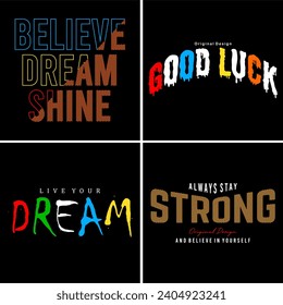 set typography quotes for print t shirt