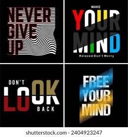 set typography quotes for print t shirt