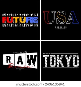 set typography urban for print t shirt
